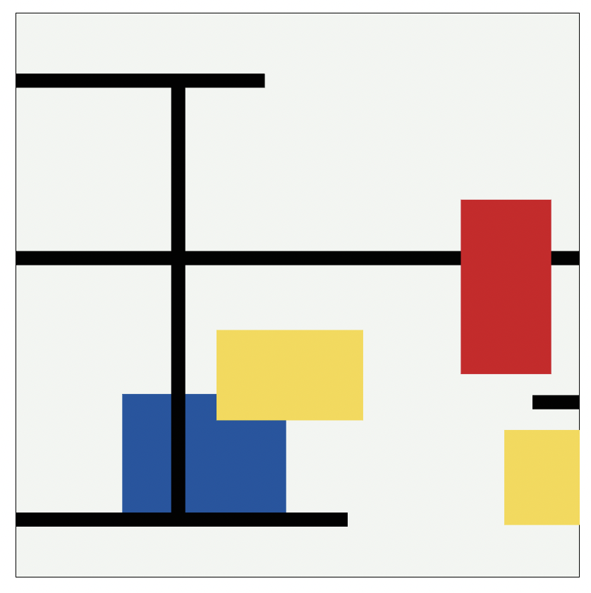 Primer projecte "artístic" que vaig fer. Genera un quadre a l'estil Mondrian a partir d'unes normes bàsiques.